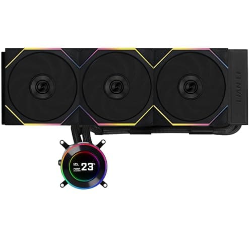 Image of Lian Li HydroShift II LCD-C 360 TL Wireless – 360mm AiO Liquid Cooler Black – 3x 120mm PWM RGB Fans – 2.1" LCD Display – CPU Cooler for Intel LGA1851 / 1700 – AMD AM4 / AM5