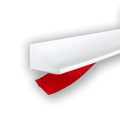 Image of Esufeir 39"/1M White Wet Room Floor Barrier,Silicone Shower Door Threshold Water Dam,Worktop Edging Water Retaining Seal Strip,Self-Adhesive Water Stopper for Kitchen Sink,Bathroom Floor,Shower Tray