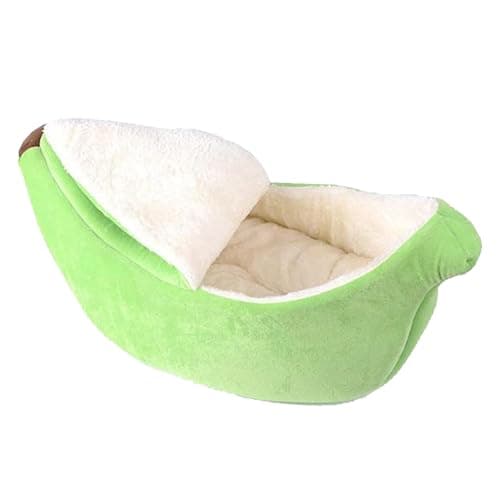 Image of Generisch Cute Banana Cat Bed, Warm Soft Punny Dog Sofa Sleeping Play Rest Banana Bed Pet Supplies for Cats Small Dogs Rabbit (Green, L)