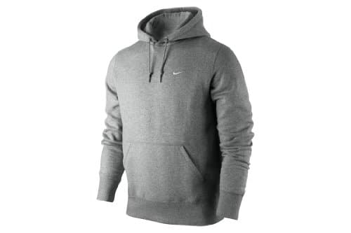 Image of Nike Men's Hooded Sweatshirt, mens, 404538-063, dark grey heather/dark grey heather/white, XL