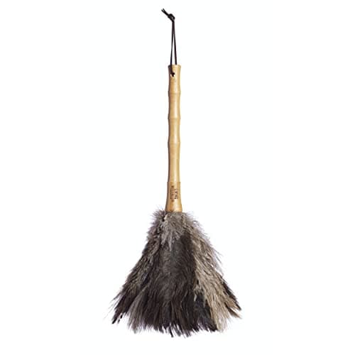 Image of KitchenCraft Living Nostalgia Genuine Ostrich Feather Duster with Bamboo Handle, 4cm, Brown