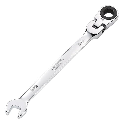 Image of Draper 52009 Hi-Torq Metric Flexible Head Ratcheting Combination Spanner, 8mm, Blue
