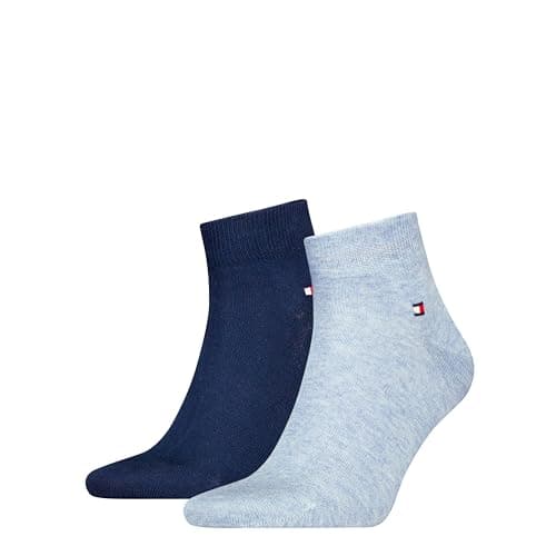 Image of Tommy Hilfiger Mens Quarter Sock, Light Blue Melange, 9-11 UK