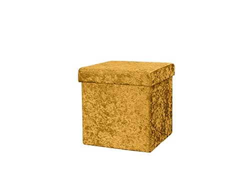 Image of La Maison Large Ottoman Foldaway Storage Blanket Toy Box Bench Crushed Velvet Pouffe Footstool Ottoman