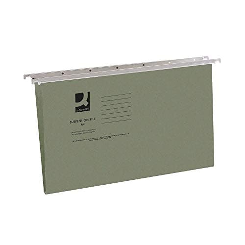 Image of Q-Connect Foolscap Tabbed Suspension Files (Pack of 50) KF21001, Green