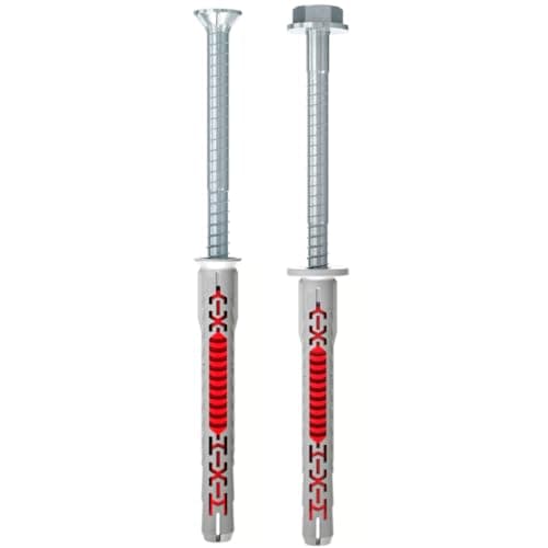 Image of Fischer Frame Fixing Anchor DuoXpand With Countersunk or Hex Head Screw (Pack of 5, 10, 20, 50) (10, 10x80 T Countersunk)