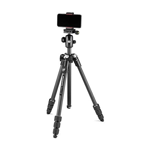 Image of Manfrotto Element MII Camera Tripod, Travel Tripod in Aluminium with Ball Head and Carrying Bag, for Compact Cameras, CSC, DSLR, Photography Accessories for Content Creation and Vlogging