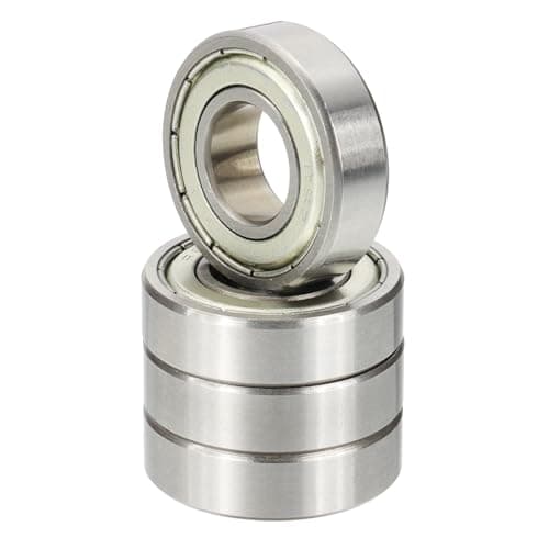 Image of PATIKIL R8ZZ Deep Groove Ball Bearing 1/2" x 1-1/8" x 5/16", 4 Pack Double Rubber Sealed Miniature Bearings for Electric Motor Industrial Machine, Black&Silver