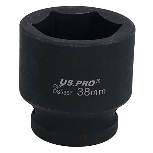 Image of 3/4" Drive 38mm Shallow Metric MM Impact Impacted Socket 6 Sided Single Hex