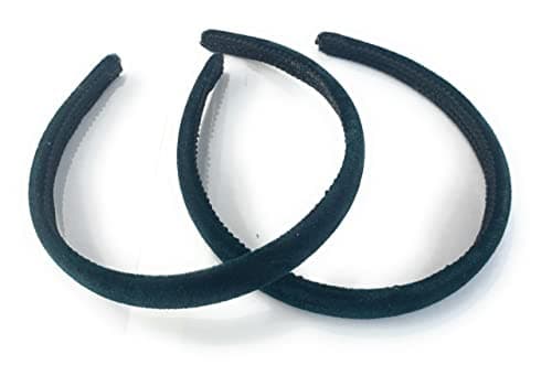 Image of 2 x Velvet Girls School Headband Alice band Hair Accessories - UK (Emerald/Dark Green)