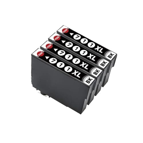 Image of T0711 T0714 XL Ink Cartridge Compatible For Epson SX110 SX215 SX218 SX400 SX405 SX410 SX415 SX510W SX515W DX7400 Printer(4pcs Black)