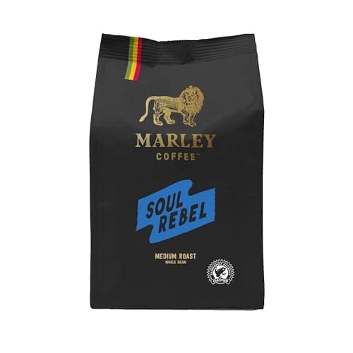 Image of Marley Coffee Soul Rebel Medium Roast Coffee Beans 227g - From The Marley Family - Rainforest Alliance Certified - 227g - Strength 3 - For All Coffee Machines
