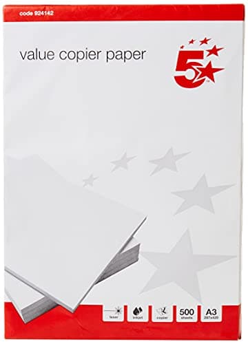 Image of 5 Star A3 Printer Paper 500 Sheets White 80gsm Copier Paper Ream Individually Wrapped