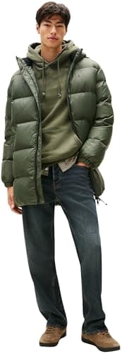 Image of Tommy Jeans Men’s Essential Down Parka, Green (Pewter Green), M