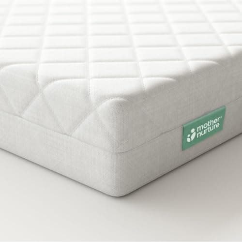 Image of Mother Nurture Classic Eco Fibre Cot Bed Mattress - Reversible, Water Resistant, Baby Cot Mattress, Firm & Supportive, Hypoallergenic Easy Clean Quilted Cover, White, BSI Tested - Size 120 x 60 x 5cm