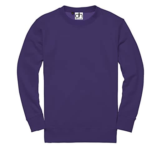 Image of D&H CLOTHING UK Premium Sweatshirts Plain Workwear Casual Crewneck Jumper Sweater Sports Leisure Fleece (L, Purple)