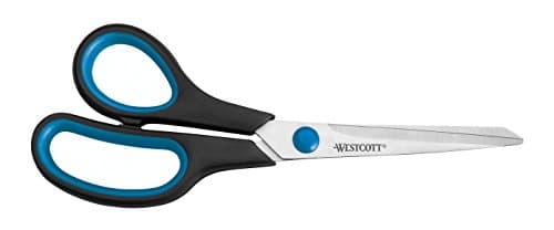 Image of Westcott 8 inch Easy Grip Left Handed Soft Grip Scissor - Black/Blue