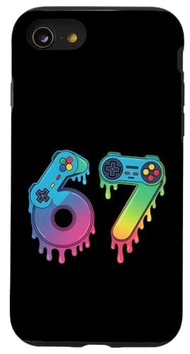 Image of Funny Six Seven 6 7 Meme Gen Alpha Gaming Gamer 6 7 Boy Girl Case for iPhone SE (2020) / 7/8
