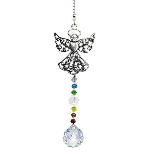 Image of Window Hanging Suncatcher with Crystal, Angel Hanging Rainbow Maker Ornament for garden corridors and Home Decoration (Angel)
