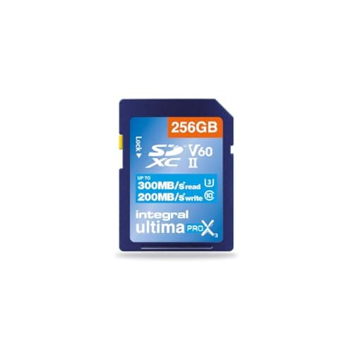 Image of Integral 256GB UHS-II SD V60 Card Up to 300MB/s Read and 200MB/s Write SDXC Professional High Speed Memory Card