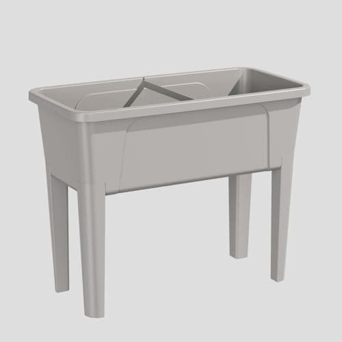 Image of simpa XL Raised Bed Plastic 76cm Trough Planter Long Pot - 76.3cm (L) x 59.8cm (H) x 38.9cm (D) (Taupe)