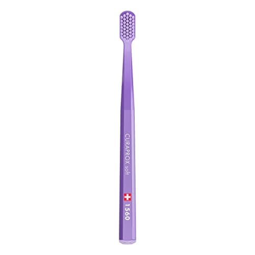 Image of Curaprox CS 1560 Soft Toothbrush – Adult Oral Care | Gentle Introduction to Soft Brushing | Single Pack, Violet | Made in Switzerland