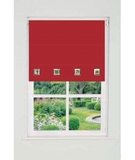 Image of Square Eyelet Edge Roller Blind (165cm Drop) 105cm Red