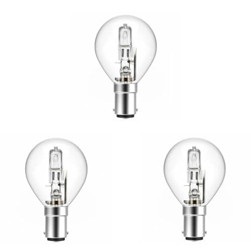 Image of Swan Golf Ball Halogen Bulbs, B15D Small Bayonet Cap, 42W, Clear, Pack of 3