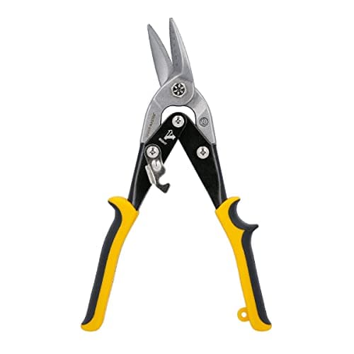 Image of TOUGH MASTER Aviation Snips 10" 250mm Cr-V Steel Cutting Shears Perfect for Cutting Aluminum and Metal Sheets Heavy Duty Aviation Tin Snips with Non-Slip Wear-Resistant TPR Handle (Right Cut)
