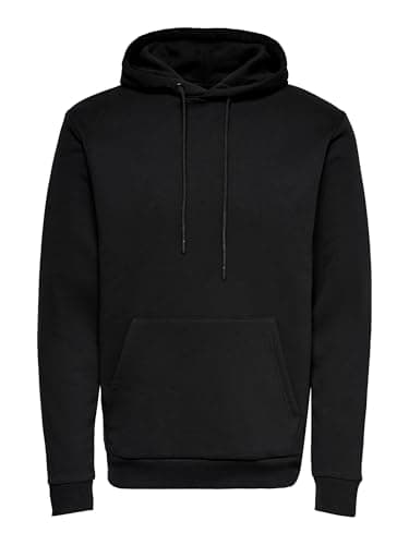 Image of Only & Sons Mens Onsceres Life Hoodie Noos Sweatshirt, Black, L UK