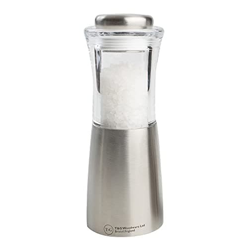 Image of T&G 11718 CrushGrind Apollo Clear Acrylic/Stainless Steel Salt Mill, 15 cm