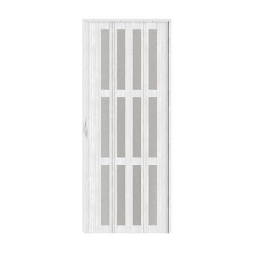 Image of INMOZATA Folding Door Internal PVC Plastic Sliding Doors Features Tree-patterned Frosted PVC Glass Internal Doors with Handle Sliding Concertina Door Panel Divider, (15*20.5*216.5cm,Frosted Glass)