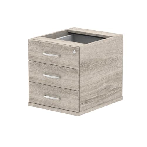 Image of Dynamic Office Solutions Impulse Fixed Pedestal 3 Drawer Grey Oak 440 x 550 x 410 mm