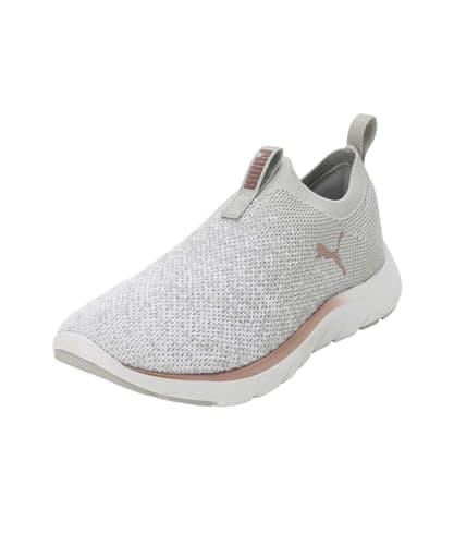 Image of PUMA Women's Softride Remi Slip-on Knit Running Shoes, Ash Gray-PUMA White-Rose Gold, 3 UK