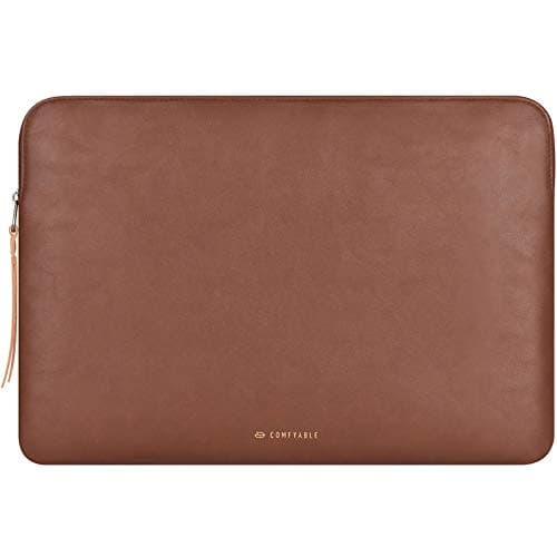 Image of Comfyable Slim Protective Laptop Sleeve Compatible with 13/13.3/14 Inch MacBook Air & MacBook Pro, Mac Travel Case, Laptop Pouch, Slim PU Leather Cover M5/M4/M3/M2/M1 2026-2021, Brown