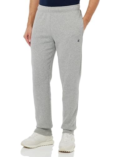 Image of Champion Mens Legacy Basics - Powerblend Fleece Rib Cuff Pants, Light Grey Melange, S UK