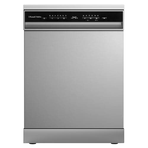 Image of Russell Hobbs Freestanding Dishwasher, Class C, 14 Place Settings, 8 Wash Programs, 24-Hour Delay Start, Auto Door Open, Height Adjustable Basket and Flexible Cutlery Tray, RH60DW10C1SS