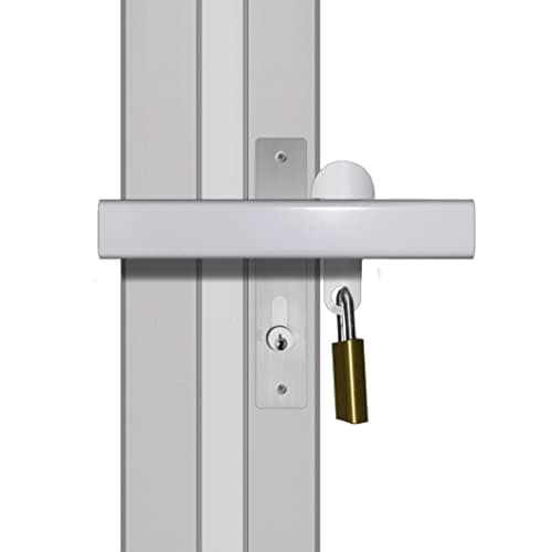 Image of Tough & Easy Patio French Door Lock Single Handle 'Box Section' High Security Deadlock Sliding Fix Bar New 'STRONGUARD Model', White (STSing1)