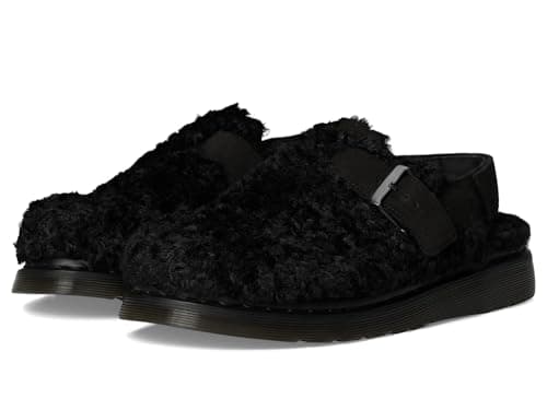 Image of Dr. Martens Womens Jorge II Mule, Black Deluxe Borg+e.h Suede, 7 Women/6 Men