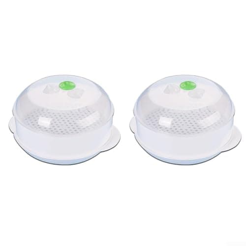 Image of Compact Microwave Steamer Made of Food Safe Plastic Steam Cook Meals in Minutes for Small Kitchens Dorms Apartments Clear Lid for Easy Monitoring (two)