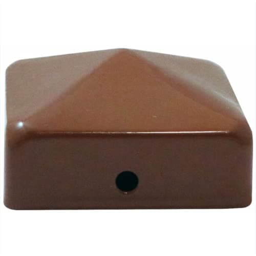 Image of [FIXINGS DIRECT] 4x Ultimate Pyramid Post Caps (Multiple Sizes & Colours) Rust Resistant Galvanized Post Caps For Wooden Posts (4x Brown (100x100mm))