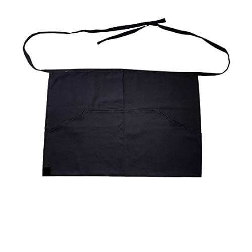 Image of Bronta Mill Pack of 1 Waist Black Short Half Waitress Waiter Mens Apron Aprons for Women with Pockets for Home Kitchen Restaurant Work