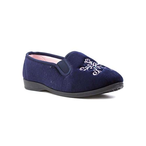 Image of The Slipper Company Womens Full Slipper in Navy - Size 7 UK - Blue