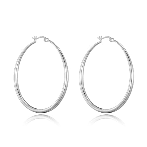Image of Philip Jones Silver Plated 50mm Hoop Earrings