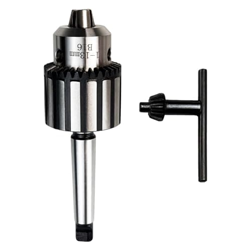 Image of 1-13mm Drill Chuck, Heavy Duty Key Type Drill Chuck with Chuck Key and MT2-B16 Shank, B16 Wrench Type Lathe Drill Chuck Lathe Tool for Drilling Machines Tapping Drilling