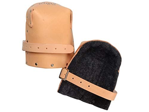 Image of Kunys KP299 Heavy Duty Leather Thick Felt Knee Pads, Black