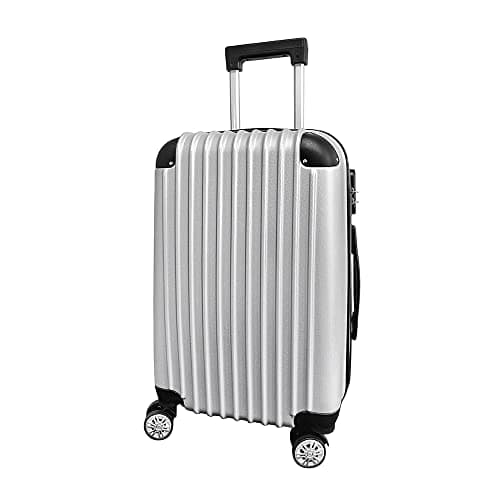 Image of Panana Lightweight ABS Hardshell Cabin Suitcase, 4-Wheel Spinner Carry-On Luggage Trolley (Silver, 20 Inch)