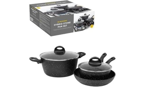 Image of Blackmoor Pan Sets / 2, 3 and 4 Piece Sets / 2 Colours/Non-Stick/Cool-Touch Handles/Scratch Resistant/Suitable for Induction, Electric and Gas Hobs (Black, 3 Piece Mixed)