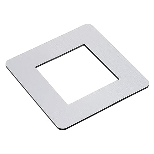 Image of sourcing map Switch Surround Plate Wall Panel Decoration Single Gang Aluminum Plastic Silver Tone 130mm x 130mm for Home Office