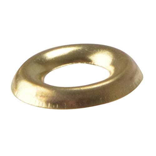 Image of ForgeFix Screw Cup Washers | No. 8's | Solid Brass, Polished | Bag 200